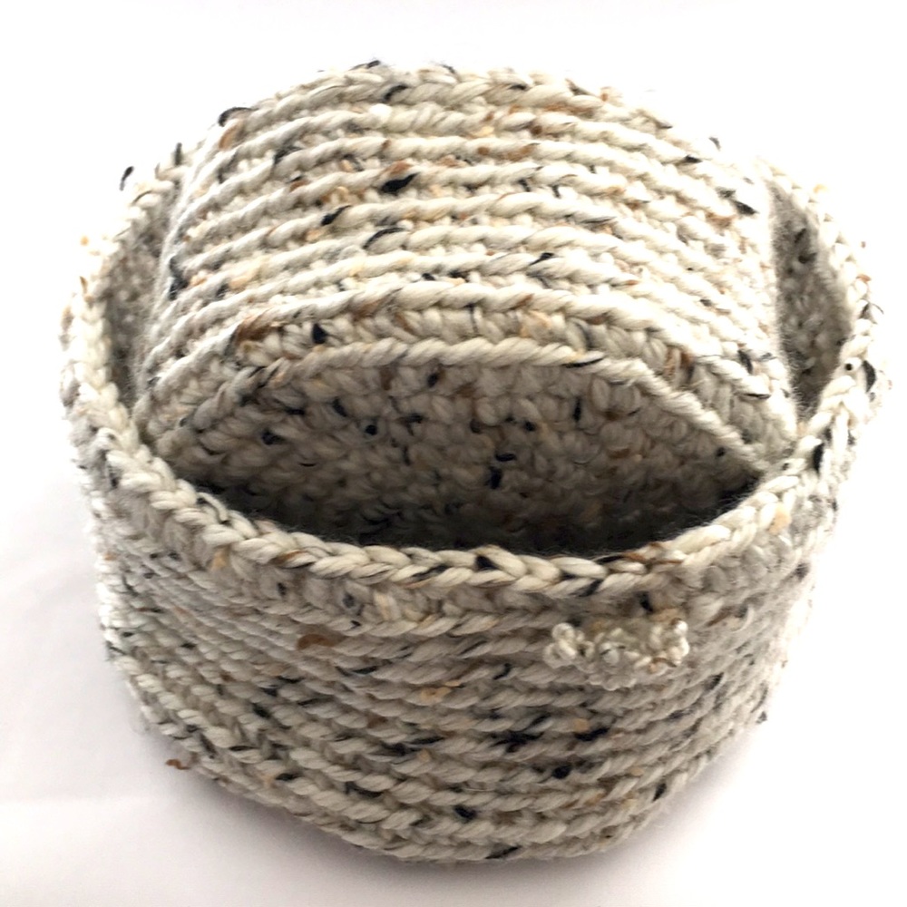NWT Handmade crochet storage baskets - set of 2